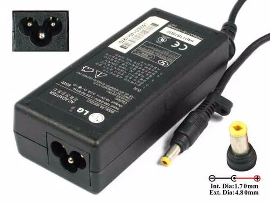 LG Common Item (LG) AC Adapter- Laptop 18.5V 3.5A, 4.8/1.7mm, 3-Prong