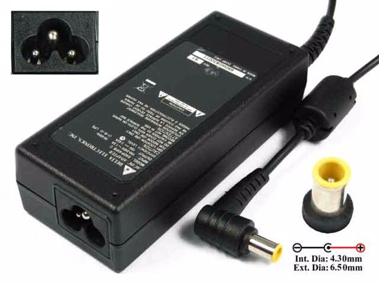 Delta Electronics EADP-65FB C AC Adapter- Laptop 19V 3.42A, 6.5/4.3mm With Pin, 3-Prong