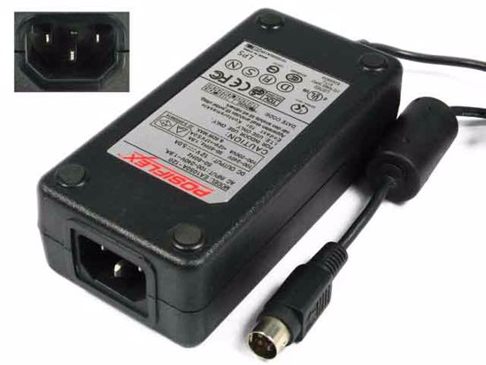 Other Brands Posiflex AC Adapter- Laptop 12V 5A, 4-Pin DIN, C14