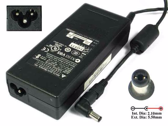 Delta Electronics ADP-90SB BB AC Adapter- Laptop 19V 4.74A, 5.5/2.1mm, 3-Prong