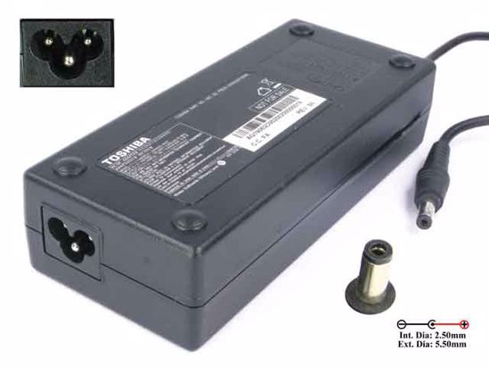 Toshiba Common Item (Toshiba) AC Adapter- Laptop 19V 6.32A, 5.5/2.5mm 12mm Length, 3-Pro