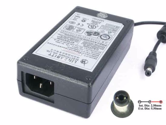 Linearity LAD6019AJK AC Adapter 20V Above 25V 2.5A, 5.5/2.5mm, C14