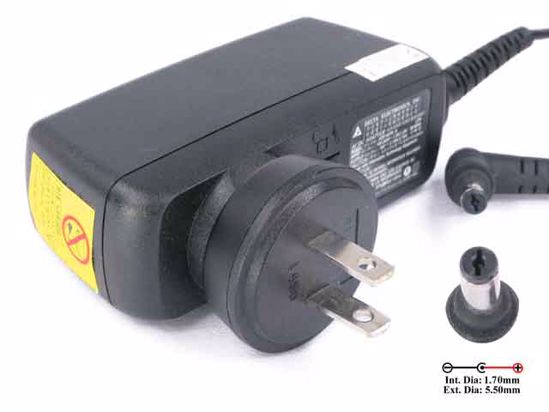 Delta Electronics ADP-40TH A AC Adapter- Laptop 19V 2.15A, Barrel 5.5/1.7mm, US 2-Pin Pl