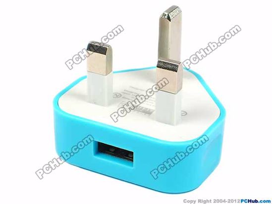 Gift For iPhone USB- AC Power A1299, UK 3 Pin Plug, Sky blue