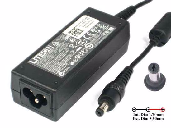 LITE-ON PA-1300-04 AC Adapter- Laptop 19V 1.58A, 5.5/1.7mm, 3-Prong, New