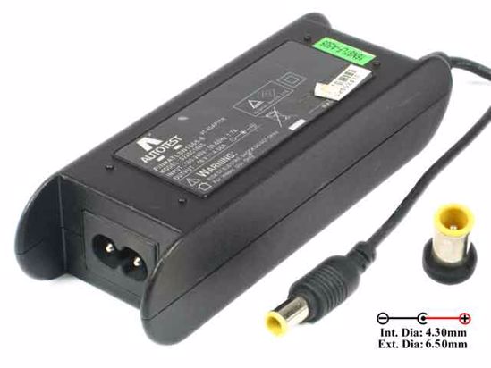 Other Brands AUTOTEST AC Adapter- Laptop 0225C1665, 16V 4.06A, (4.3/6.5mm), 2-Prong