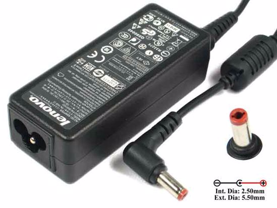 Lenovo Common Item (Lenovo) AC Adapter- Laptop 20V 2A, 5,5/2.5mm 12mm, 3-Prong