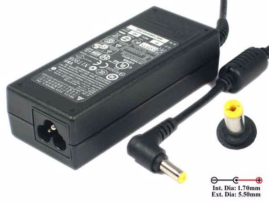 Delta Electronics ADP-65JH BB AC Adapter- Laptop 19V 3.42A, 5.5/1.7mm, 3-Prong, NEW