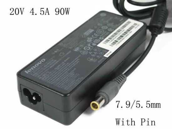 IBM Thinkpad T61 Series AC Adapter NEW Original 20V 4.5A, 7.9/5.5mm With Pin, 3 Prong, N