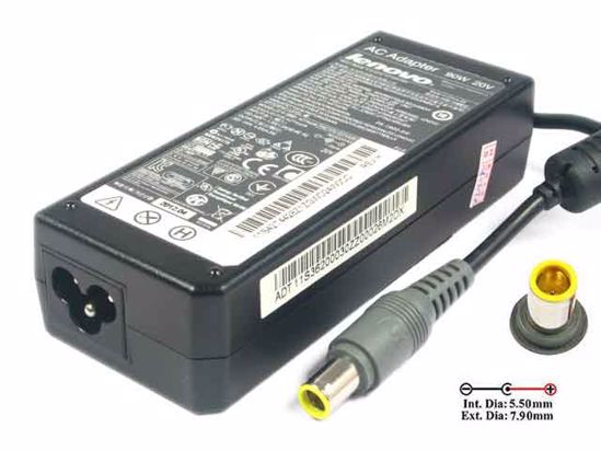 IBM Thinkpad T60 Series AC Adapter NEW Original 20V 4.5A, 7.9/5.5mm With Pin, 3 Prong, N