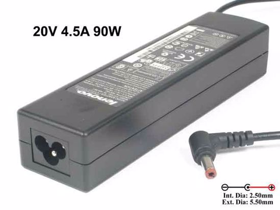 Lenovo IdeaPad Y460 AC Adapter NEW Original 20V 4.5A, 5.5/2.5mm, 3 Prong, New