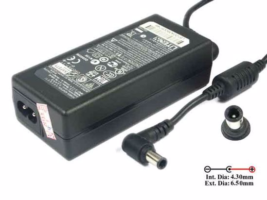 LITE-ON PA-1650-65 AC Adapter- Laptop 19V 3.42A, 6.5/4.3mm With Pin, 2-Prong