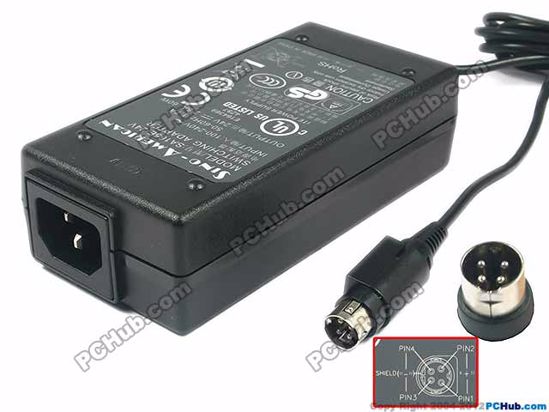 Sino American SA165E-24V AC Adapter 20V Above 24V, 2.5A, 4-Pin P1 4=V