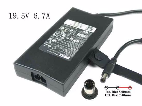 Dell XPS M1710 AC Adapter NEW Original 19.5V 6.7A, 7.4/5.0mm With Pin, 3-Prong