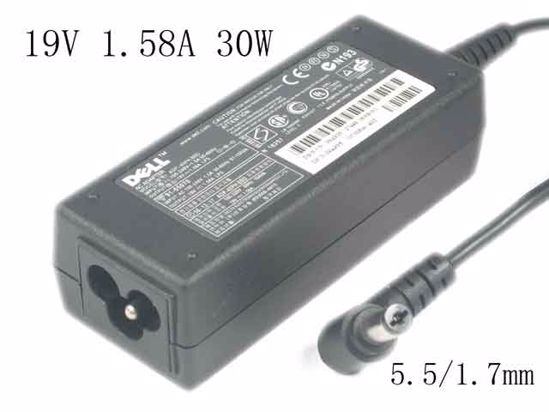 Dell Inspiron Mini 9 (910) AC Adapter NEW Original 19V 1.58A 30W, Barrel 1.7x5.5mm, 3-Pr