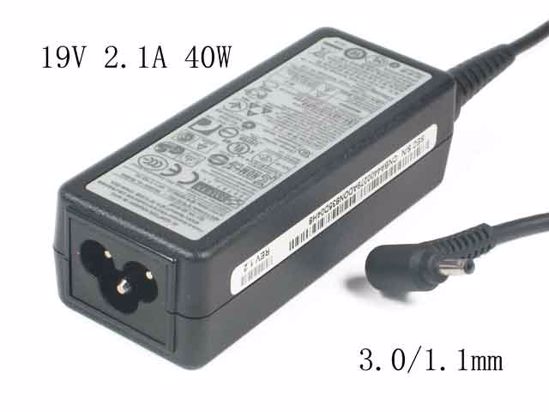 Samsung Laptop NP530U3B ( 530U3B ) AC Adapter NEW Original 19V 2.1A, 3.0/1.1mm, 3-Prong,