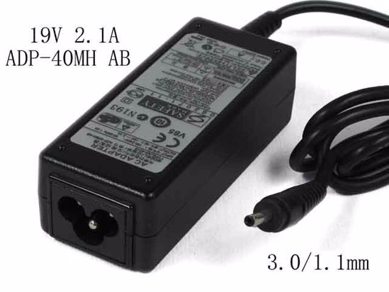 Samsung Laptop NP900X4D ( 900X4D ) AC Adapter NEW Original 19V 2.1A, 3.0/1.1mm, 3-Prong,