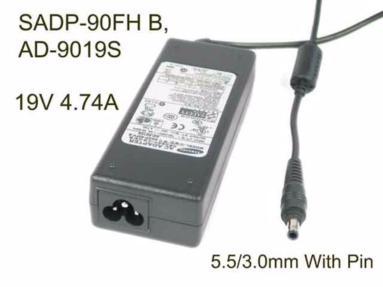 Samsung Laptop P40 AC Adapter NEW Original 19V 4.74A, 5.5/3.0mm With Pin, 3-Prong, New