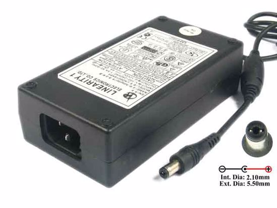 Linearity LAD6019AB4 AC Adapter NEW Original 12V 4A, 5.5/2.1mm, C14, New