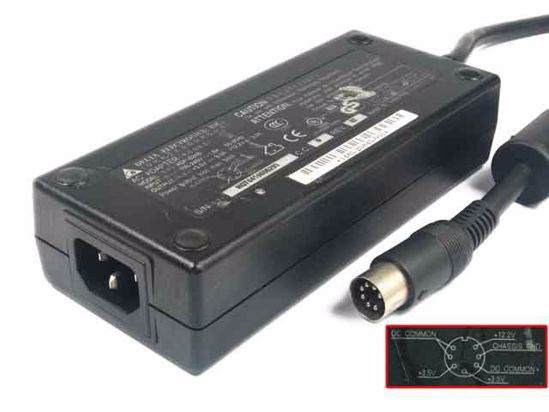 Delta Electronics ADP-62AB AC Adapter- Laptop 12.2V 3.0A, 3.5V 8.0A, 7-Pin Din, C14