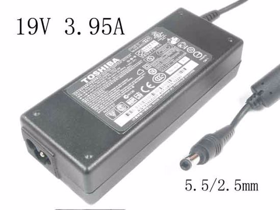 Toshiba Satellite L550D Series AC Adapter NEW Original 19V 3.95A, 5.5/2.5mm, 3-Prong, Ne