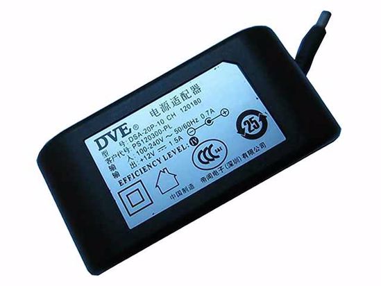 DVE DSA-20P-10 AC Adapter NEW Original 12V 1.5A, 5.5/2.1mm,US 2-Pin