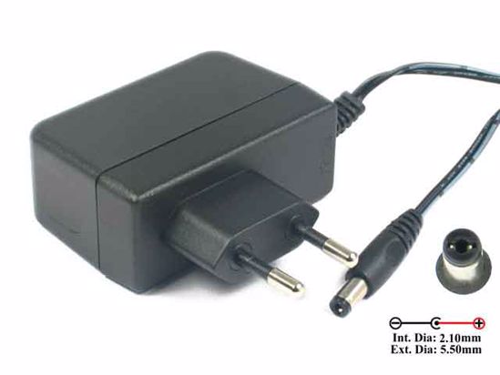 DVE DSA-12R-12 AC Adapter NEW Original 12V 1A, 5.5/2.1mm, EU 2-Pin