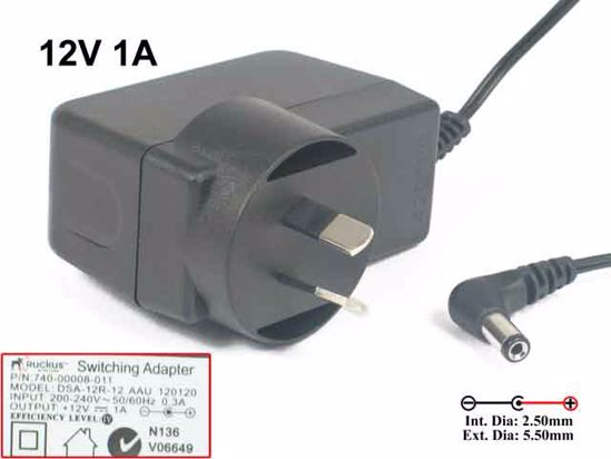 DVE DSA-15P-12 AC Adapter NEW Original 12V 1A, 5.5/2.5mm, AU 2-Pin