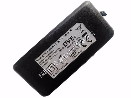 DVE DSA-15P-05 AC Adapter NEW Original 5V 2A, 5.5/2.1mm, UK 3-Pin