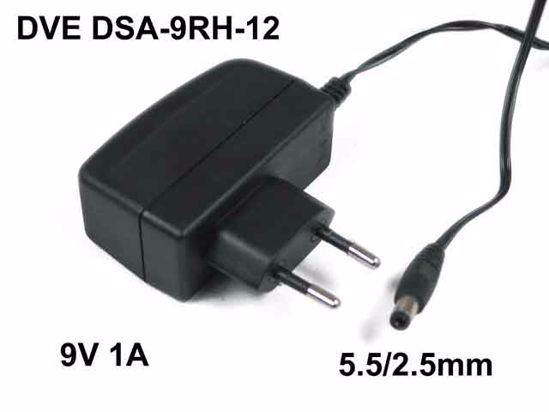 DVE DSA-9RH-12 AC Adapter NEW Original 9V 1A, 5.5/2.5mm, EU 2-Pin