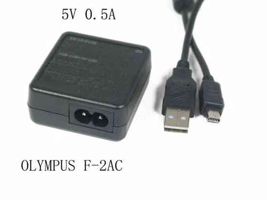 OLYMPUS F-2AC-2A AC Adapter NEW Original 5V 0.5A,USB, 2-Prong, New