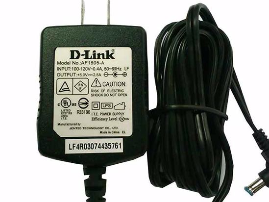 D-Link AF1805-A AC Adapter NEW Original 5V 2.5A, 5.5/2.1mm, US 2-Pin, New