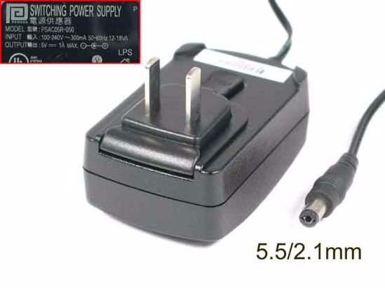 PHIHONG PSAC05R-050 AC Adapter NEW Original 5V 1A, 5.5/2.1mm, US 2-Pin, New