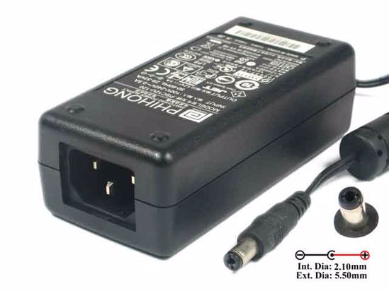 PHIHONG PSC12U-120 AC Adapter NEW Original 12V 1A, 5.5/2.1mm, C14, New