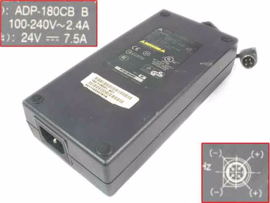 Delta Electronics ADP-180CBB AC Adapter- Laptop 24V 7.5A, P1 4=