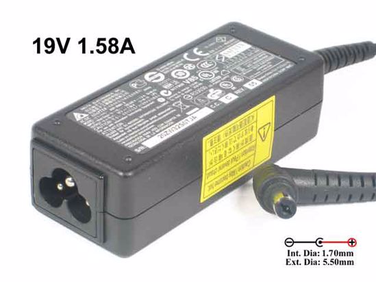 Delta Electronics ADP-30MH AC Adapter NEW Original 19V 1.58A, 5.5/1.7mm, 3-Prong, New