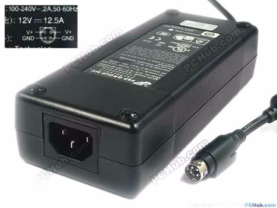 FSP Group Inc FSP150-AHAN1 AC Adapter NEW Original 12V 12.5A, 4-Pin p1 4=V