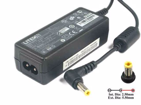 LITE-ON PA-1400-11 AC Adapter NEW Original 19V 2.1A, 5.5/2.5mm, 2-Prong, New