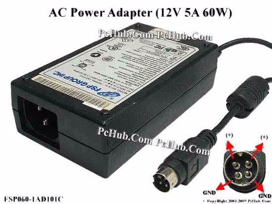 FSP Group Inc FSP060-1AD101C AC Adapter NEW Original 12V 5A, 4-Pin P1 4=V