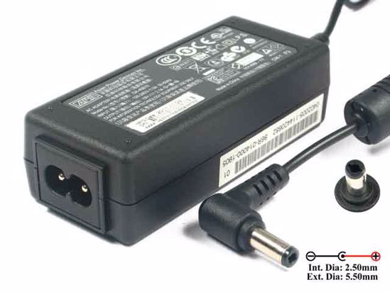 APD / Asian Power Devices DA-40B19 AC Adapter 13V-19V 19V 2.1A, Barrel 5.5/2.5mm, 2-Pron