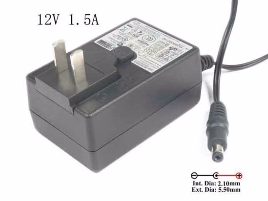 APD / Asian Power Devices WA-18H12 AC Adapter NEW Original 12V 1.5A, Barrel 5.5/2.1mm, U