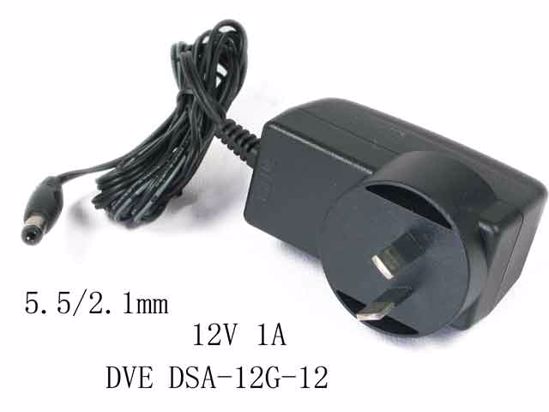 DVE DSA-12G-12 AC Adapter NEW Original 12V 1A, Barrel 5.5/2.1mm, AU 2-Pin Plug