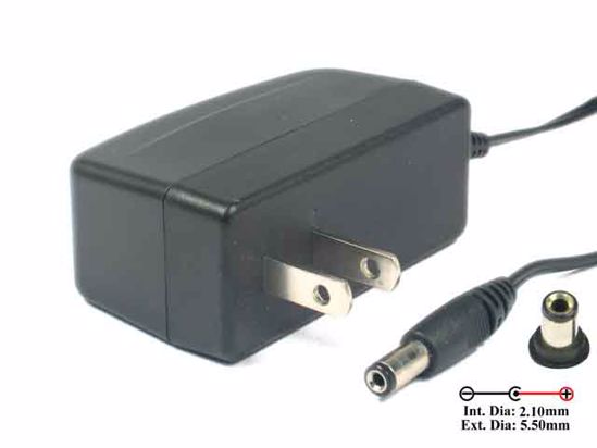 DVE DSA-12G-12 AC Adapter NEW Original 12V 0.8A, 5.5/2.1mm, US 2-Pin Plug, New