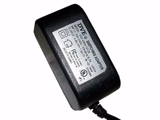 DVE DVS-090A15FUS AC Adapter NEW Original 9V 1.5A, 4.0/1.7mm, US 2-Pin Plug, New