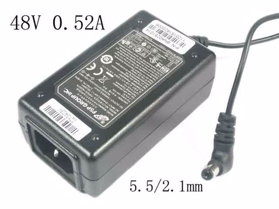 FSP Group Inc FSP025-1AD207A AC Adapter NEW Original 48V 0.52A, 5.5/2.1mm, C14, New