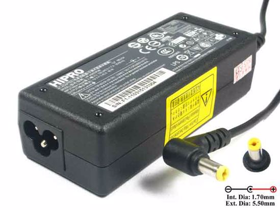 HIPRO HP-A0652R38 AC Adapter NEW Original 19V 3.42A, 5.5/1.7mm, 3-Prong, New