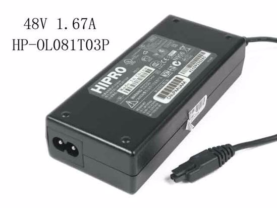 HIPRO HP-OL081T03P AC Adapter NEW Original 48V 1.67A, 2-Hole,2-Prong, New