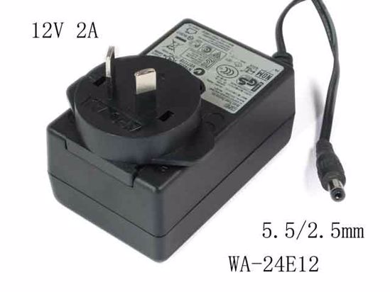 APD / Asian Power Devices WA-24E12 AC Adapter NEW Original 12V 2A, 5.5/2.5mm, AU 2-Pin P