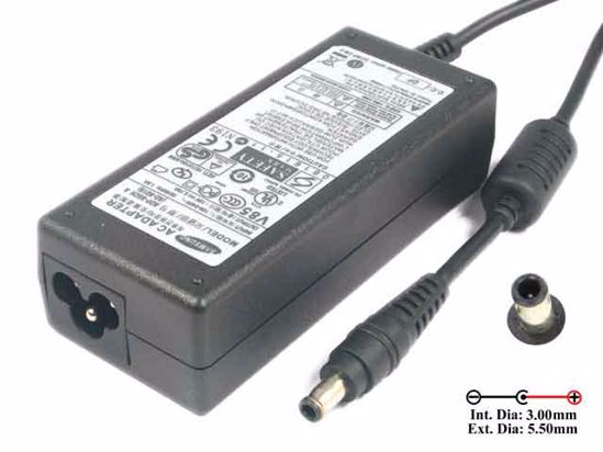 Samsung ADP-60ZH AC Adapter NEW Original 19V 3.16A, 5.5/3.0mm, 3-Prong, New