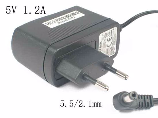 D-Link AC to DC (D-Link) AC Adapter NEW Original 5V 1.2A, Barrel 5.5/2.1mm, EU 2-Pin Plu